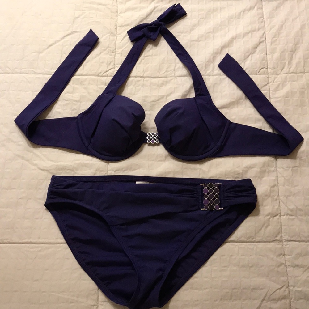 2Bamboo indigo bikini set, size small